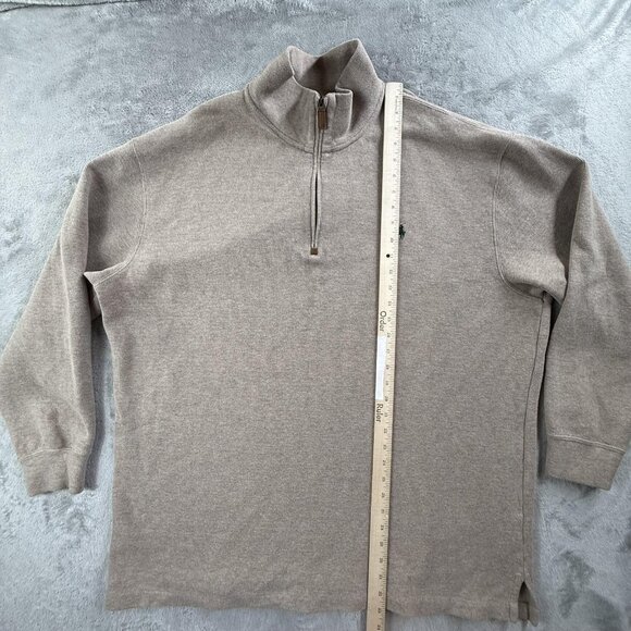 Polo Ralph Lauren Pullover Sweater Mens 2XL Big Beige Quarter Zip Cotton Classic - Picture 7 of 13